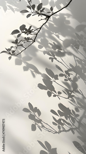Neutral pastel cream walls decorated with tree branches
