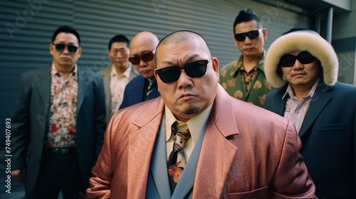 Cinematic Japanese mafia. Tokyo vice. Criminals in Japan and Tokyo. Gangsters, gangland, crime syndicates in Asia.
 photo