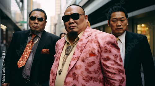 Cinematic Japanese mafia. Tokyo vice. Criminals in Japan and Tokyo. Gangsters, gangland, crime syndicates in Asia.
 photo