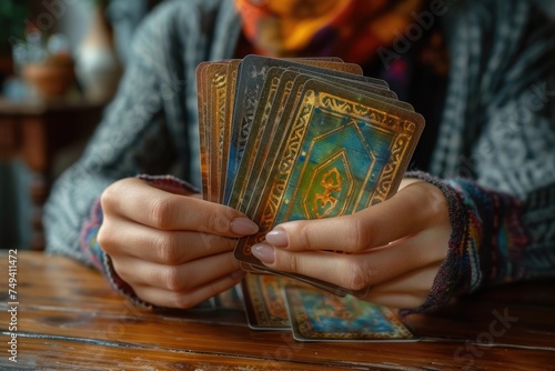 metaphorical psychological asocial cards in hands . ai generated