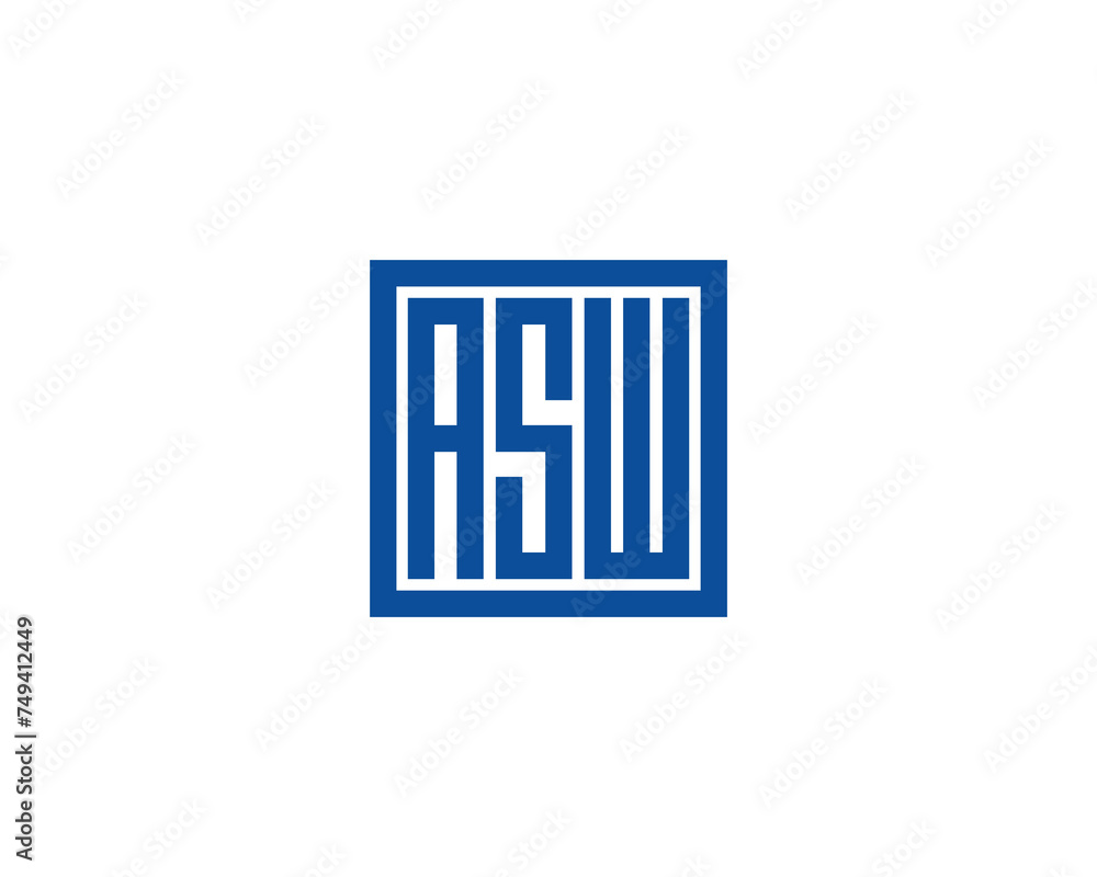 ASW logo design vector template