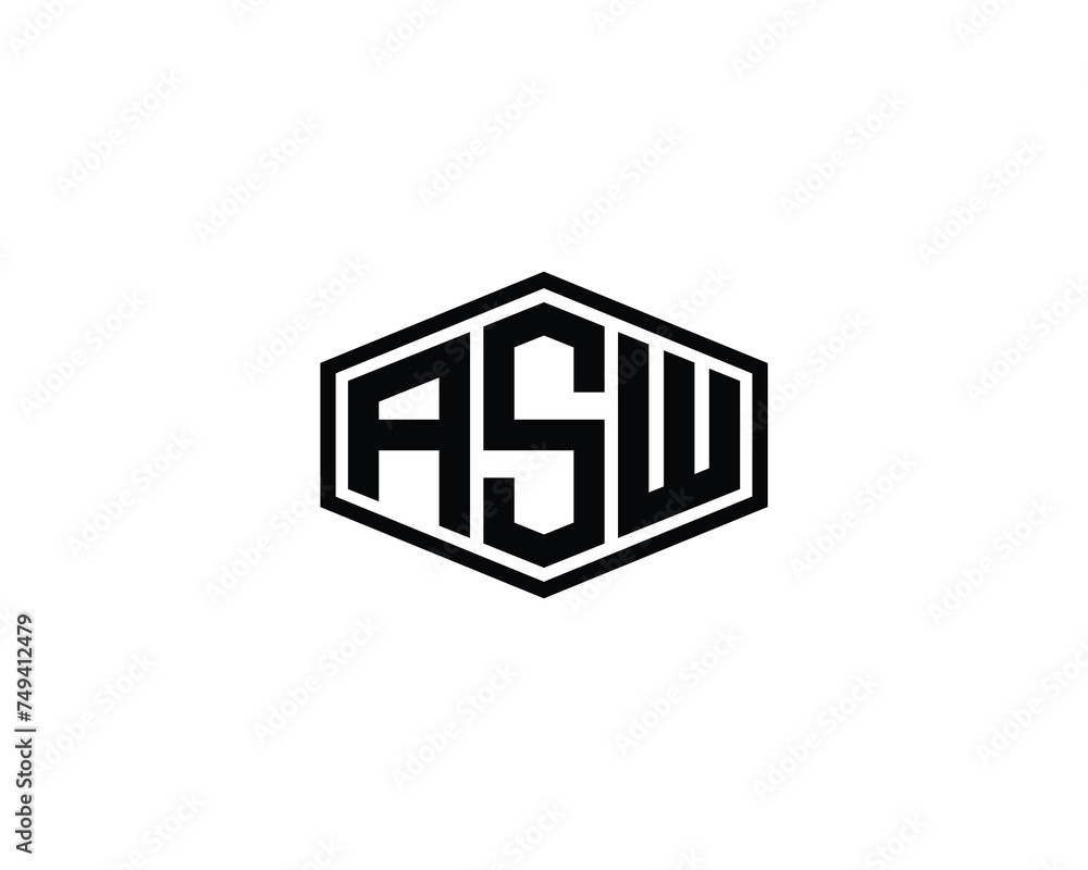 ASW logo design vector template ASW logo design vector template