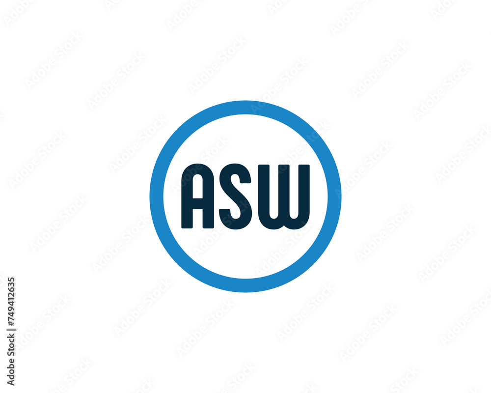 ASW logo design vector template ASW logo design vector template