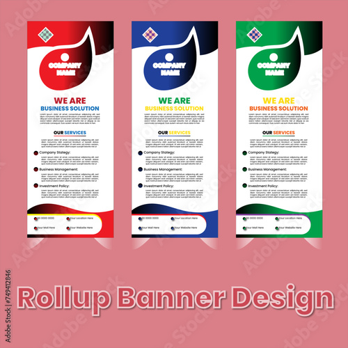 Corporate roll up banner design template