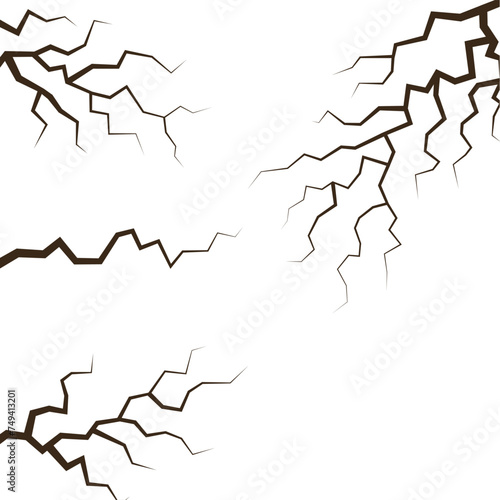 Cracks on the ground, cracks on the surface of the earth from an earthquake.