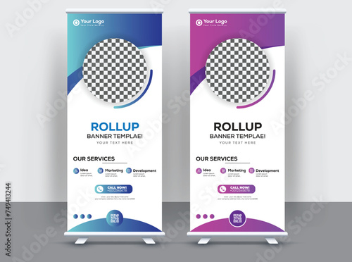 roll up x stand banner design template layout