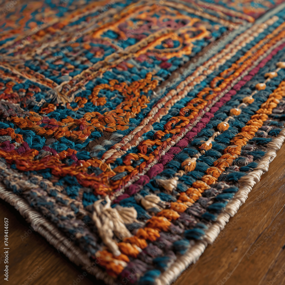 Fototapeta premium carpet of wool with colorful design . Created using generative AI 