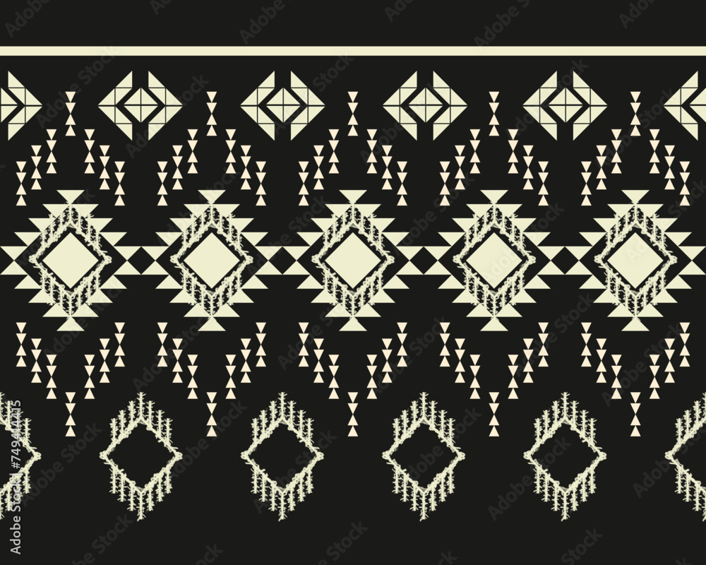 abstract Traditional geometric ethnic pattern embroidery design for textiles, rugs, clothing, sarong, scarf, batik, wrap, embroidery, print, curtain, carpet, and wallpaper.