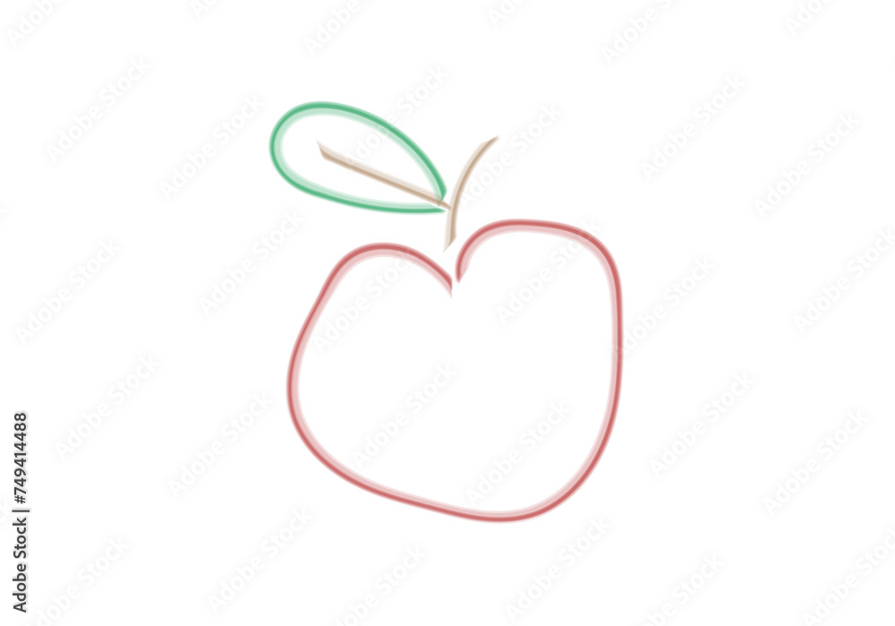 Icono de manzana hecho con trazado de acuarela. Icono de manzana hecho con trazado de acuarela.
