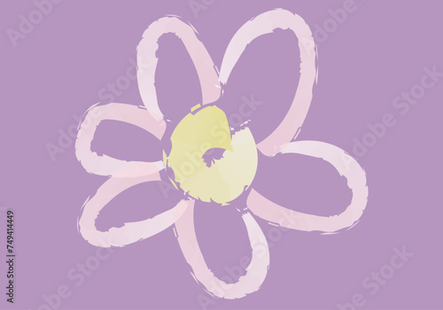 Dibujo de una flor hecho a mano con acuarela.