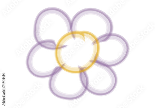 Dibujo de una flor hecho a mano con acuarela.