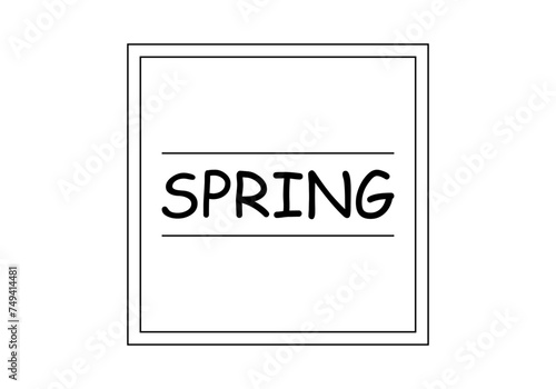 Marco negro con título de primavera en fondo blanco.