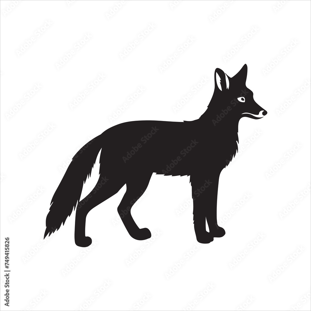 Fox silhouettes. with fully editable Fox silhouettes. with fully editable