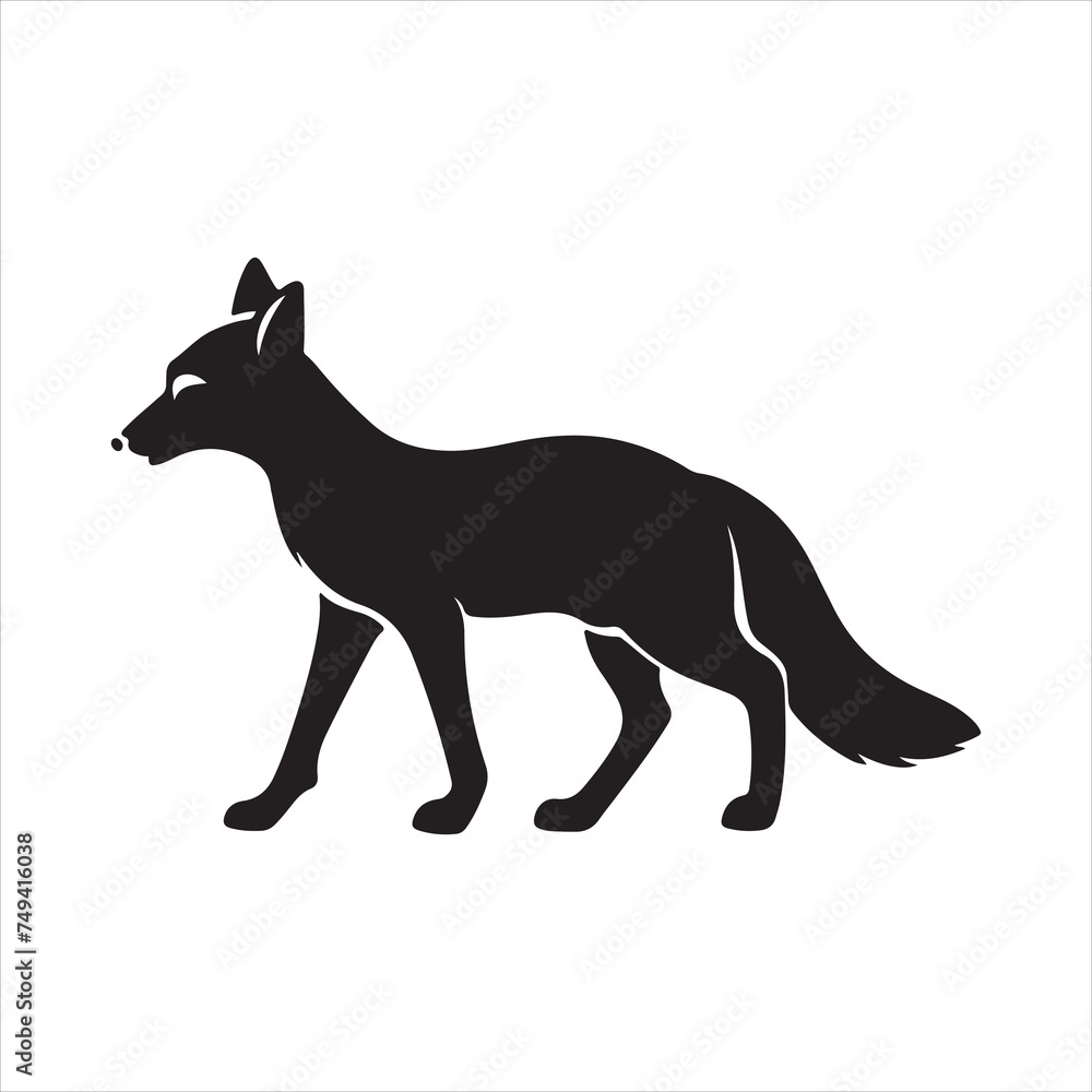 Fox silhouettes. with fully editable