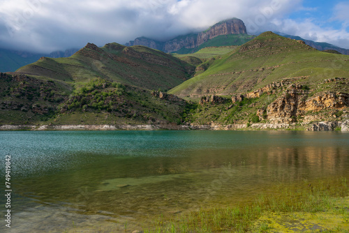 Lake Gizhgit in a mountain landscape. Kabardino-Balkaria, Russia photo
