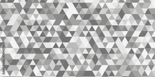 Triangle Vector Abstract Geometric Technology seamless pattern Background. Gray triangular mosaic backdrop design. Triangle polygonal square abstract banner background. 
