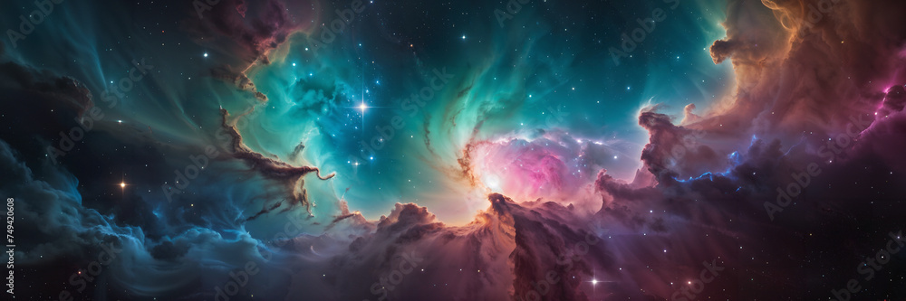 vibrant cosmic dance of colors in the endless universe