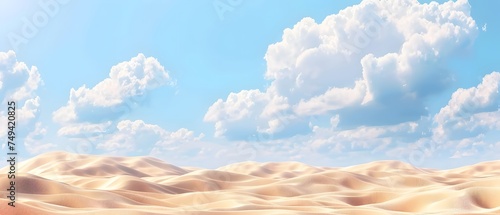 Landscape Vast desert. copy space. for Ramadan banner. presentation.