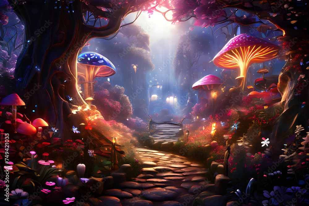 Obraz premium Enchanted Forest Generative AI