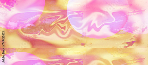 4k Vibrant abstract liquify gradient background banner with texture. Nostalgia Y2K colors in pink and yellow.