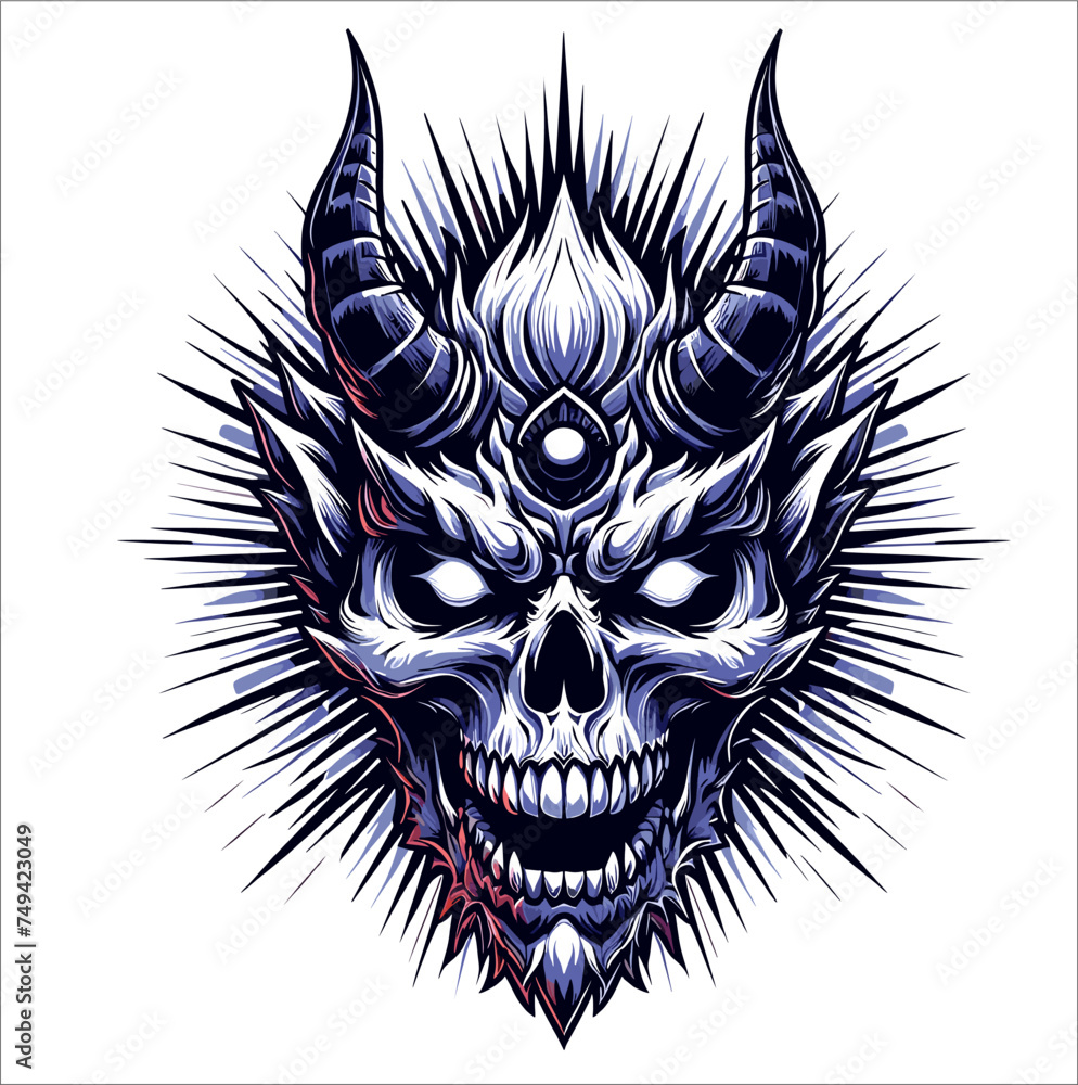 DEMON SKULL VECTOR ART DEMON SKULL VECTOR ART