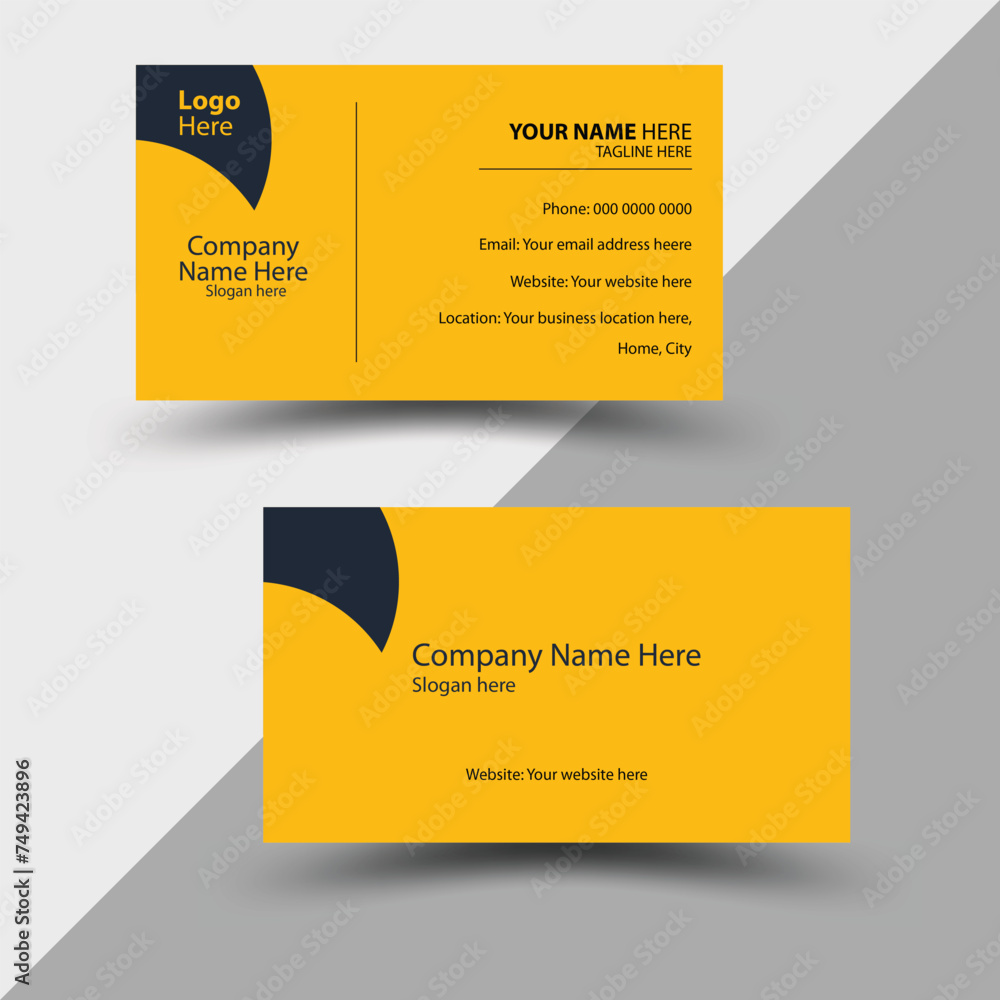 A Double-sided Company Modern creative Blue Horizontal and vertical layout. Vector illustration Business card template, A Double-sided Company Modern creative Blue Horizontal and vertical layout. Vector illustration Business card template,