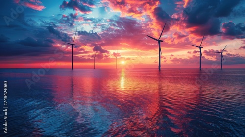 field and offshore wind farms, green power and ecology saving © Дмитро Петрина