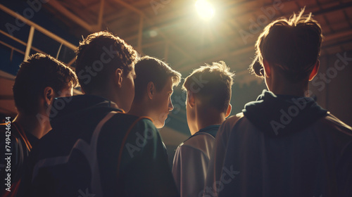 Basketball tournament between highschool teams photo