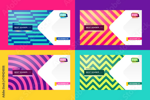 Colorful geometric background and banner design template for music event and festivities