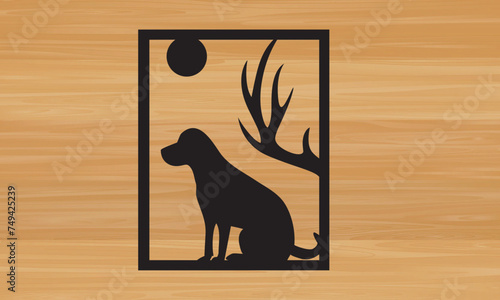 Dog metal sing laser sing ,dog metal wall art