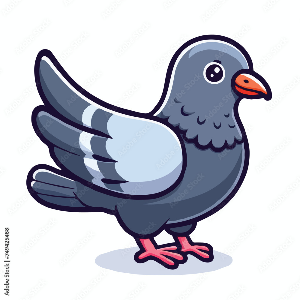 cute pigeon vactor on white background. cute pigeon vactor on white background.