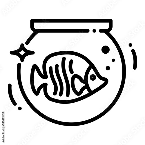 Aquarium icon. Fishbowl icon. Icon about hobbies