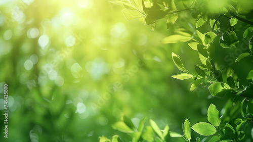 Fresh green leaves bask in the warm, dappled sunlight, embodying the essence of a vibrant, thriving nature.