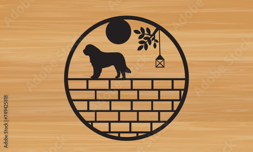 Dog metal sing laser sing ,dog metal wall art