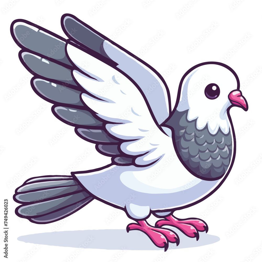 Obraz premium cute pigeon vactor on white background.
