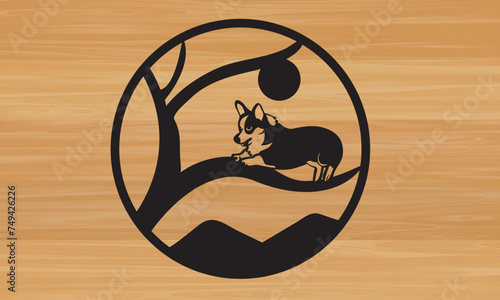 Dog metal sing laser sing ,dog metal wall art