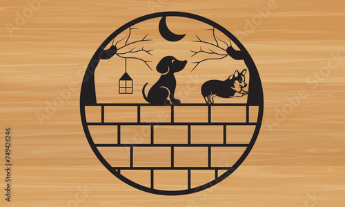 Dog metal sing laser sing ,dog metal wall art