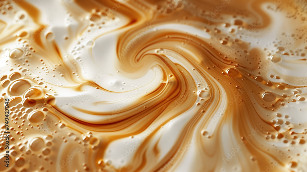Swirling white into brown to create latte art