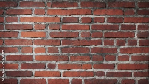 Grunge Style Red Brick Wall Texture. AI Generated 