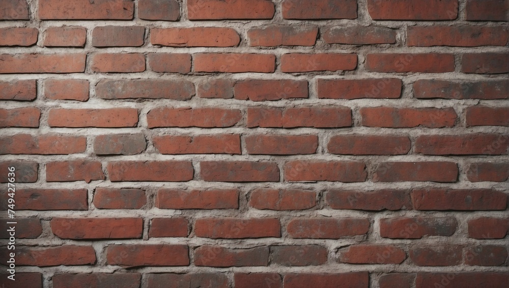 Vintage Red Brick Wall Texture with Grunge Effect. AI Generated 