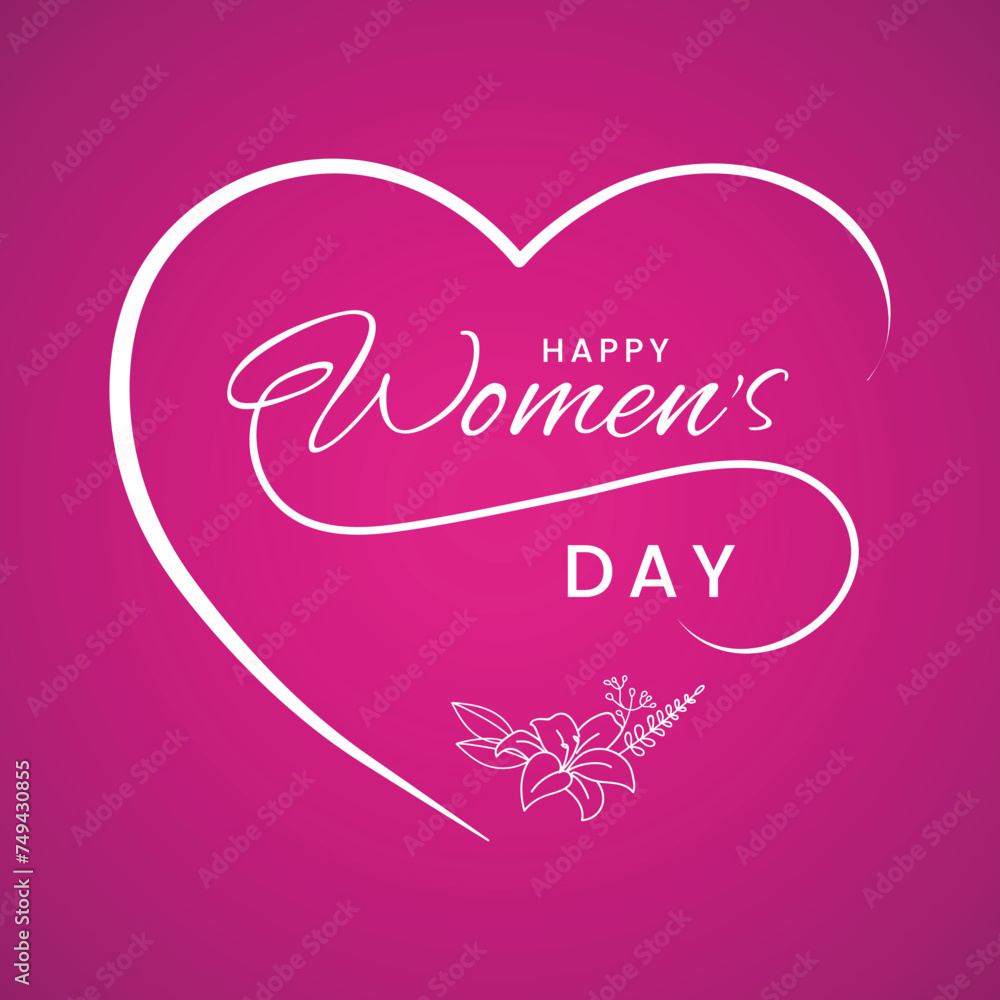 Happy Woman's Day - 8 March. Template for advertising, online advertising, social media and fashion ads. Poster, flyer, greeting card, header for website. Vector Illustration