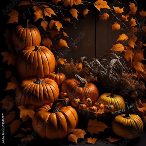 halloween pumpkins created with Generative AI technology