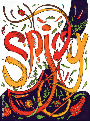Vivid Typographic Spicy Food Concept Art