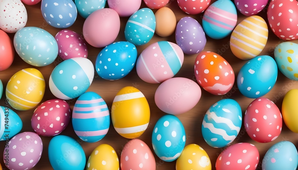 Multitude of colorful easter eggs Multitude of colorful easter eggs