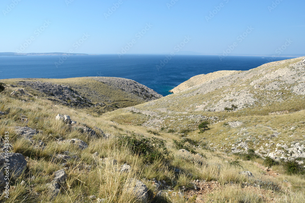 Hiking trail on the southern part of the island of Krk towards Vela Draga