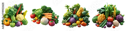 3D Vegetable isolated on transparent background.