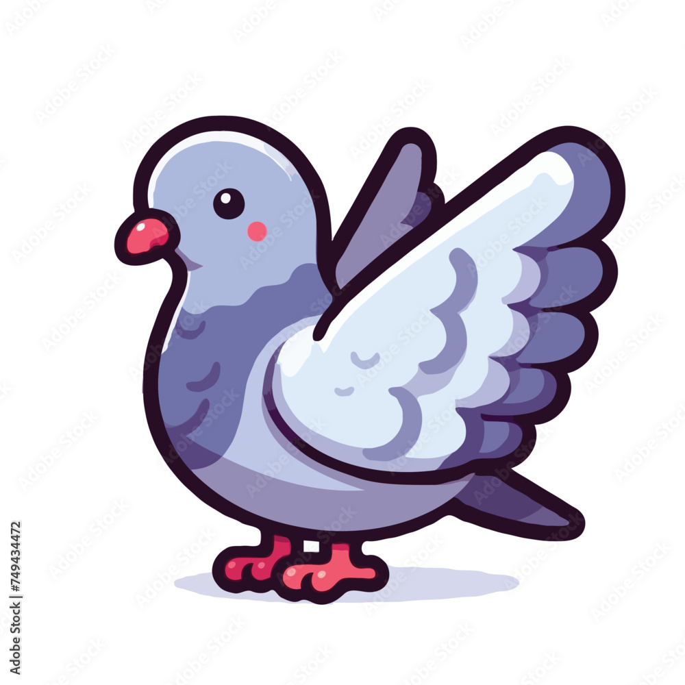 cute pigeon vector on white background. cute pigeon vector on white background.