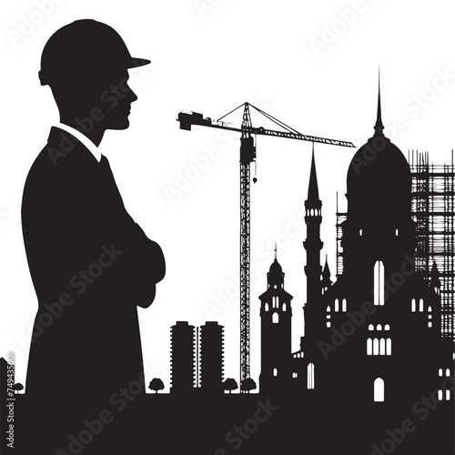 Architect Silhouette Showcase - Unveiling the Creativity through Architect Illustration - Architect Vector
