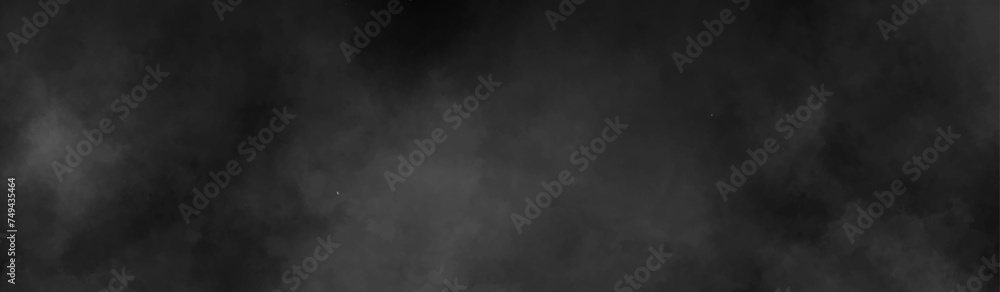 Abstract background with gray paper texture and dark watercolor painting background. smoke fog or clouds in center with dark border grunge design. black and gray grunge watercolor background.