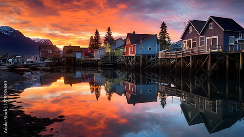 Sunset Serenity - A Glimpse into the Tranquil Life at a Picturesque British Columbia Fishing Village